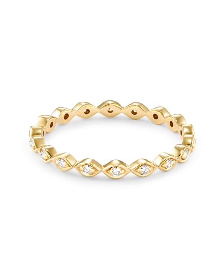 Nicolette 14k Yellow Gold Band Ring in White Diamond | Kendra Scott